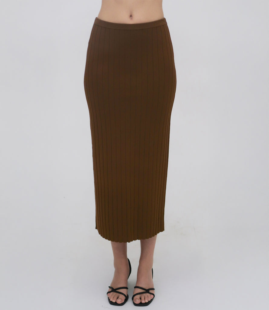 RIB MIDI SKIRT