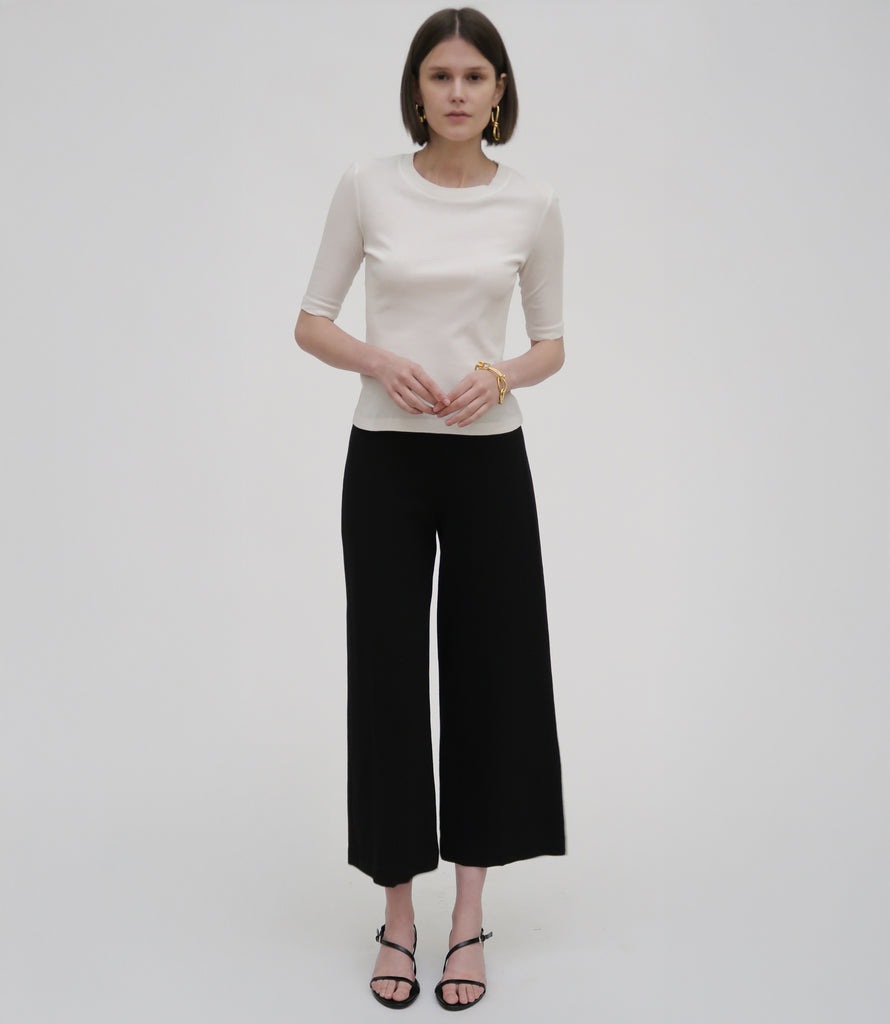 Pull On Cropped Straight Pant