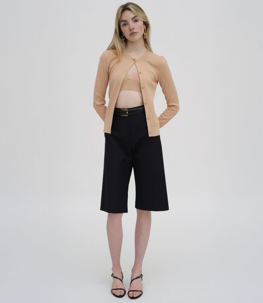 RIB FITTED CARDIGAN