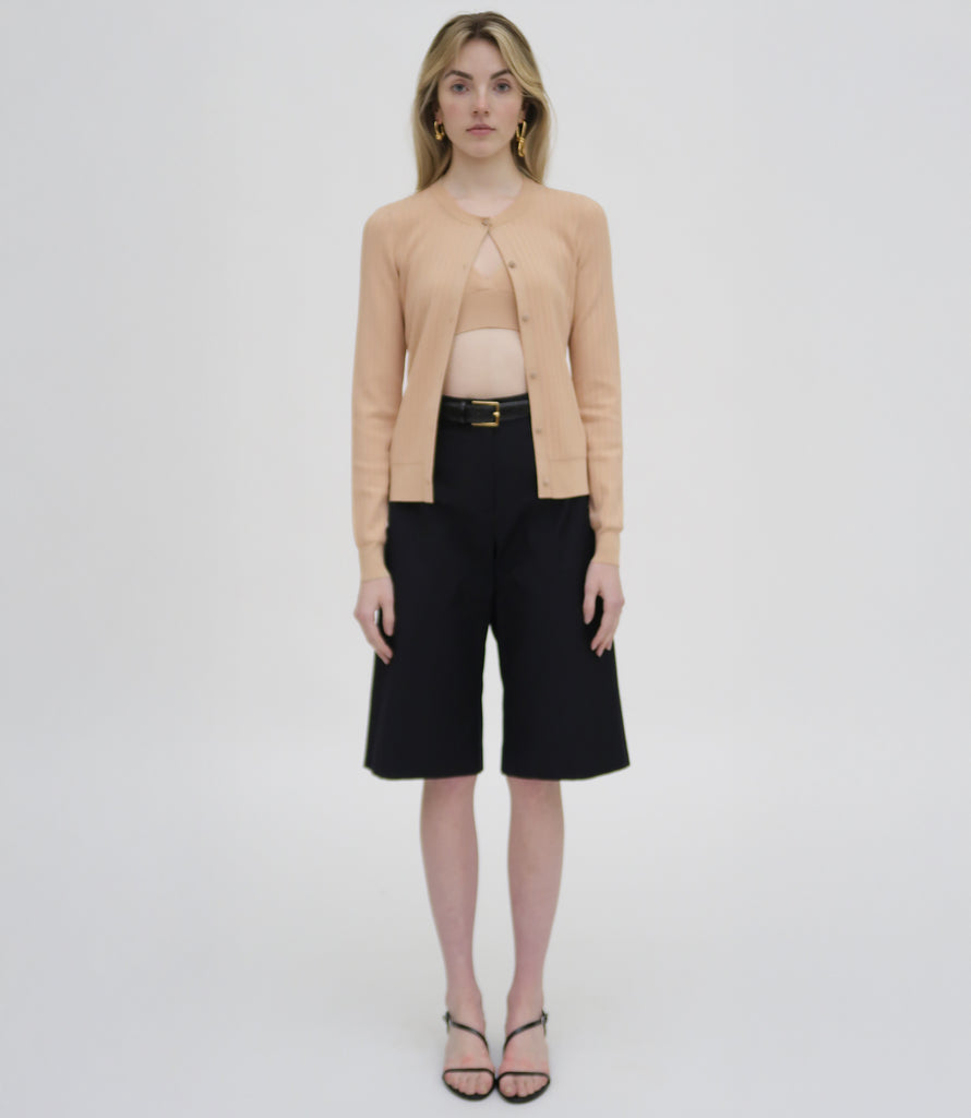 RIB FITTED CARDIGAN