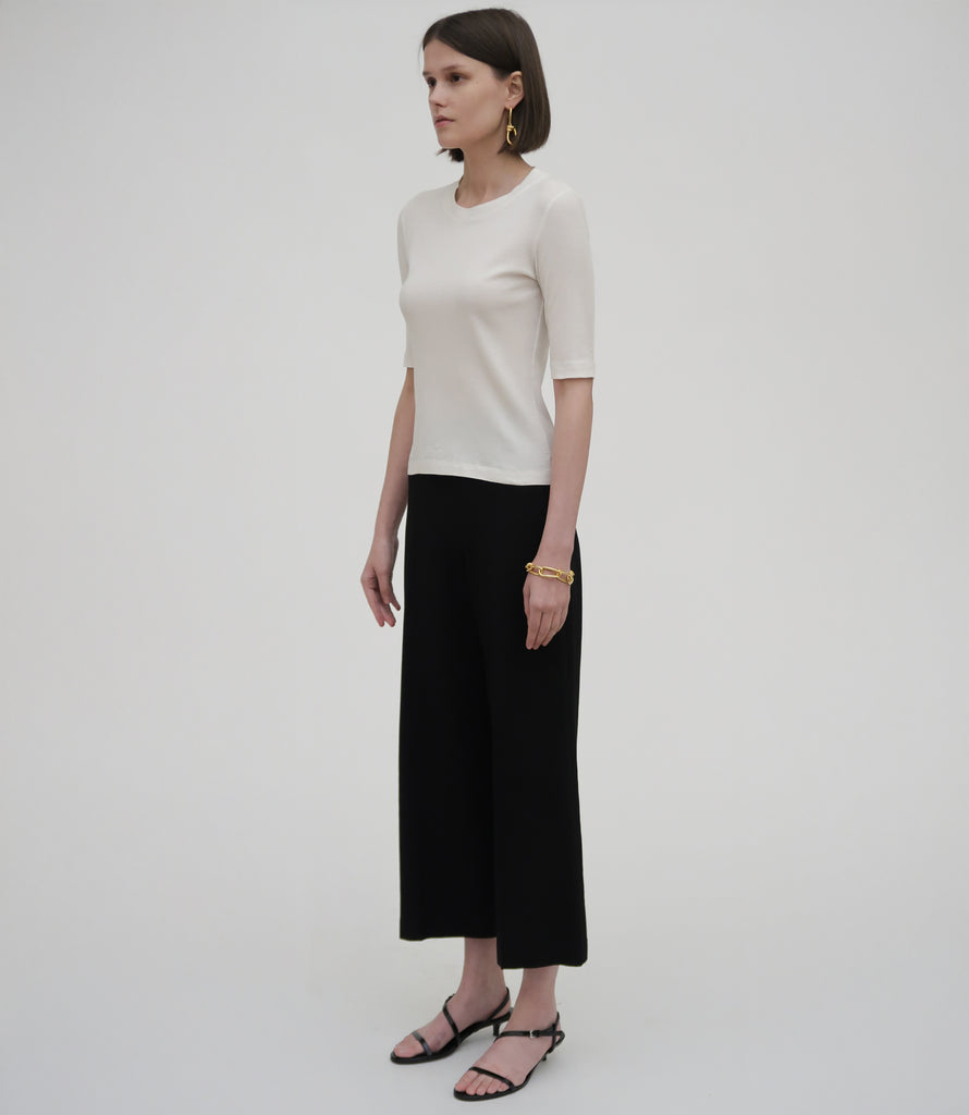 Pull On Cropped Straight Pant
