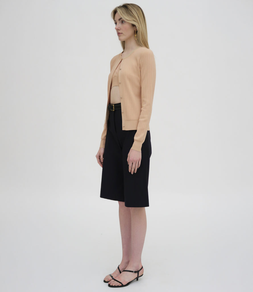 RIB FITTED CARDIGAN
