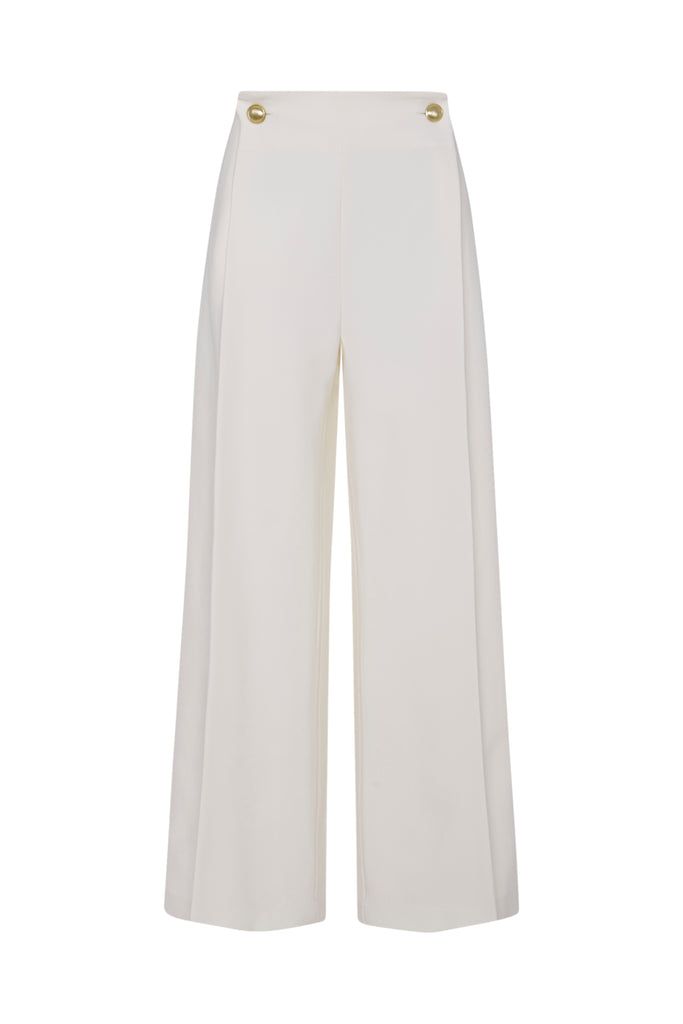 BUTTON PLEAT PANT - WOOL SCUBA