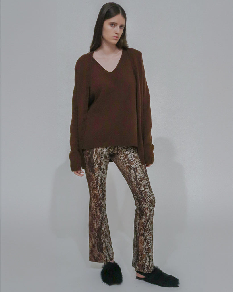 PULL-ON CROPPED FLARE - WOODGRAIN