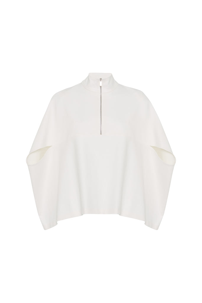 ZIP UP COCOON CAFTAN TOP - SOLID