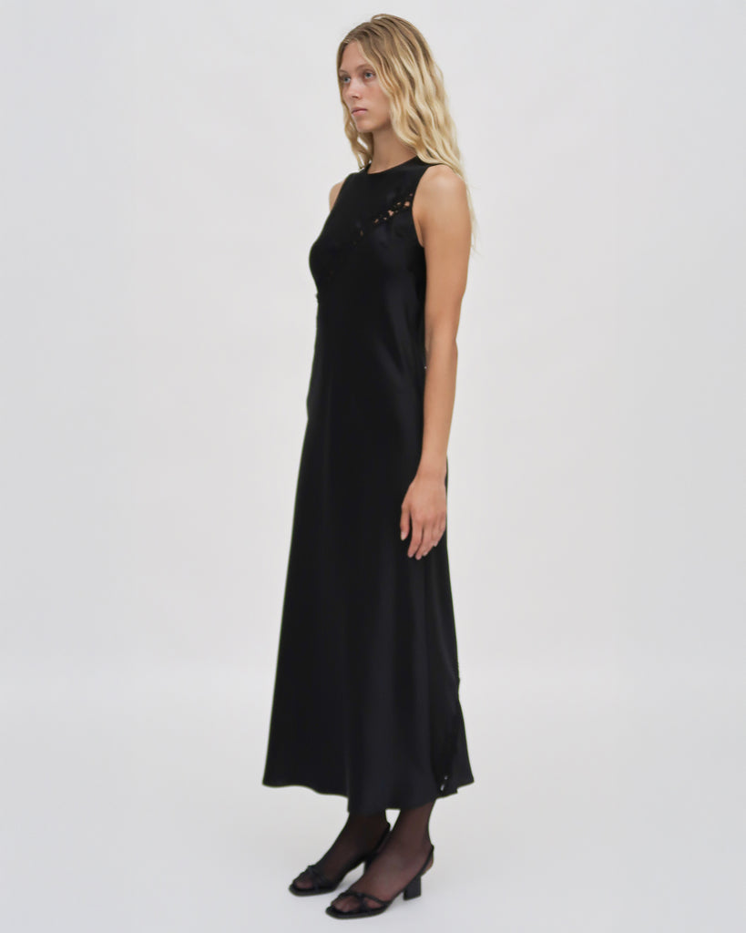 BIAS LACE PANEL DRESS