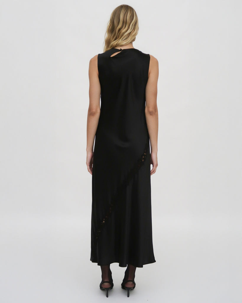 BIAS LACE PANEL DRESS