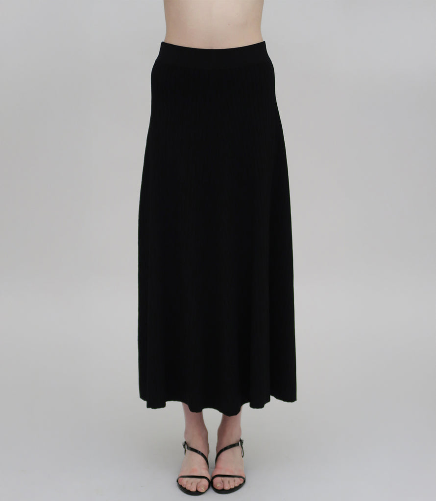 RIB FLARED SKIRT