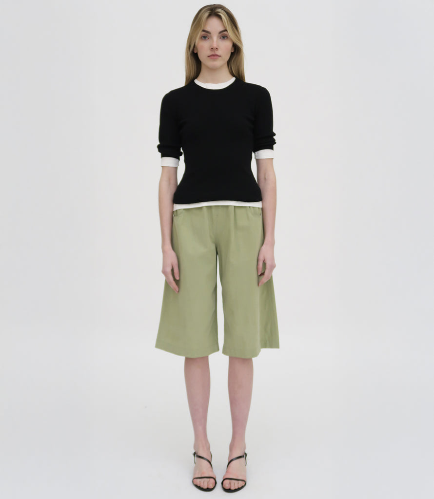 YOKE BERMUDA SHORT - FLUID POPLIN