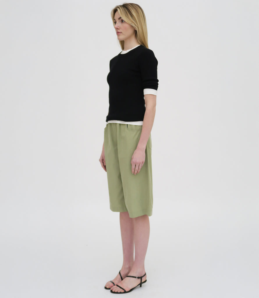 YOKE BERMUDA SHORT - FLUID POPLIN
