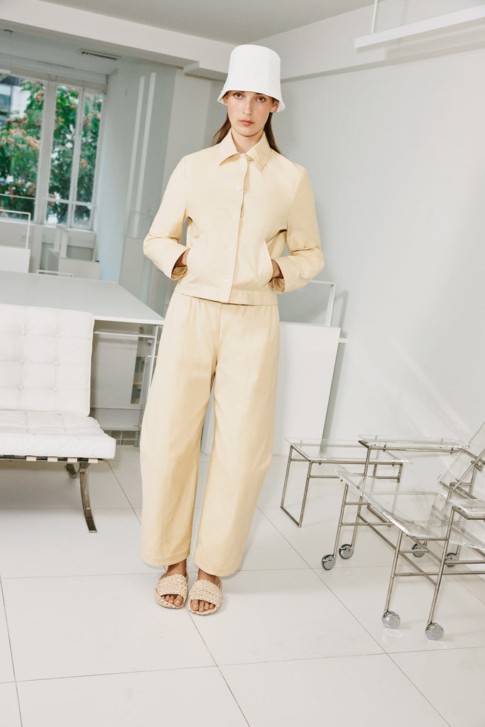 BELTED STRAIGHT TAPER TAB PANT - STRETCH COTTON SH