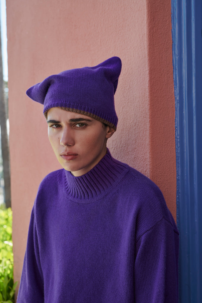 VIOLET GETTY - UNISEX KNITTED HAT - CASHMERE WOOL
