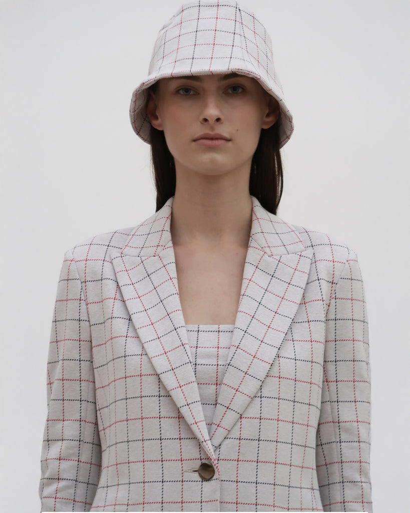 PANELED BUCKET HAT - WINDOWPANE