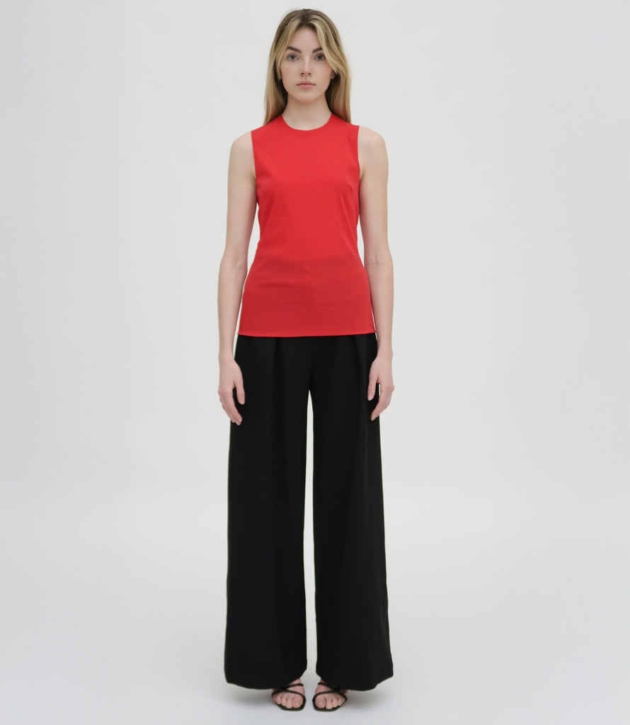 Wide Leg Pleat Front Pant
