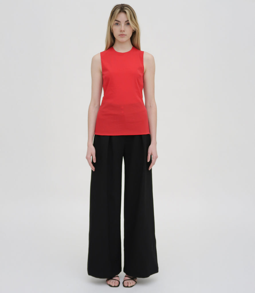 Wide Leg Pleat Front Pant