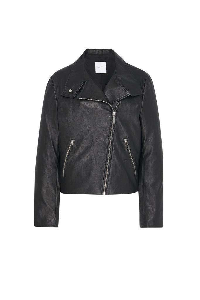 FUNNEL NECK MOTO JACKET - PLONGE