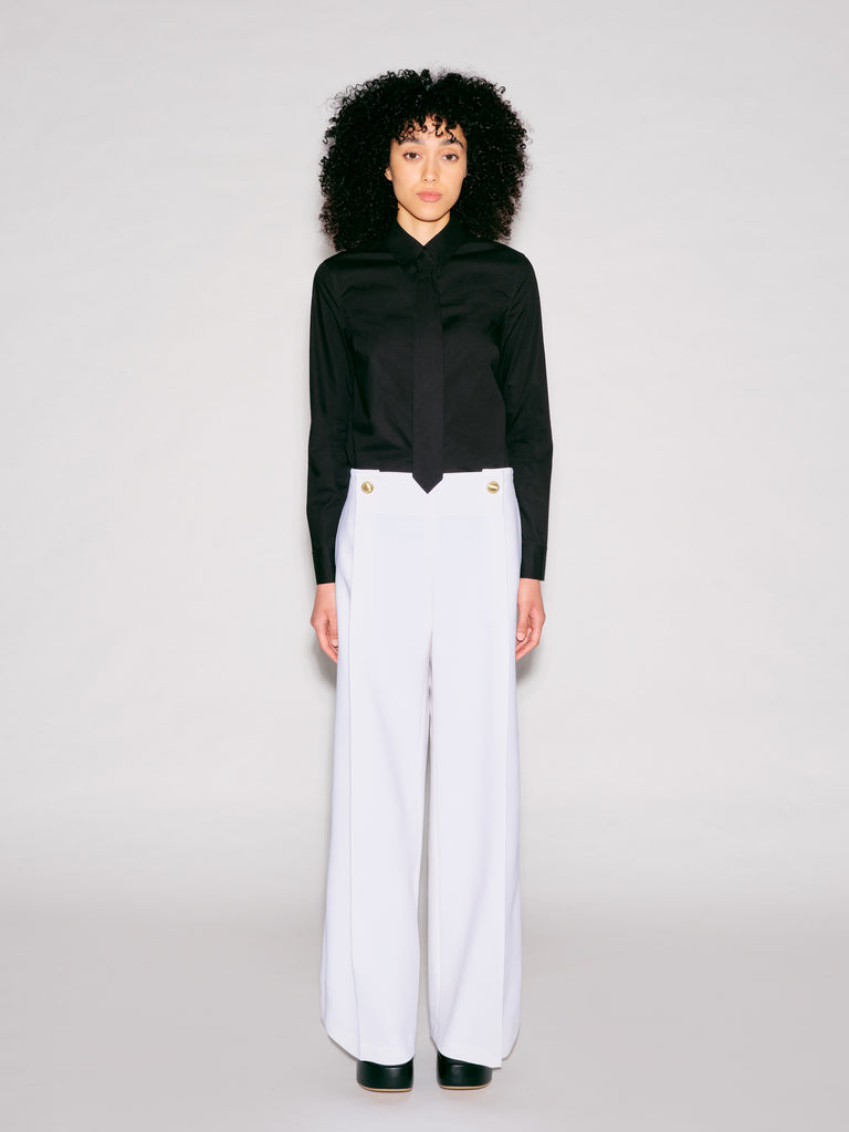 BUTTON PLEAT PANT - WOOL SCUBA