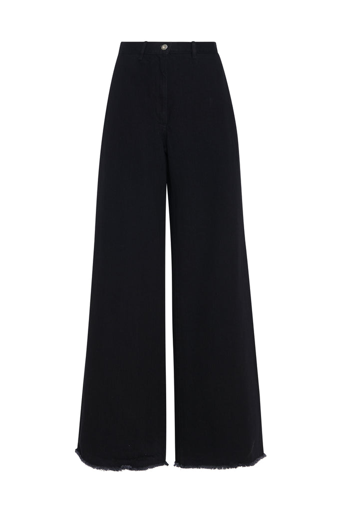 WIDE FLARE PANT - BLACK DENIM