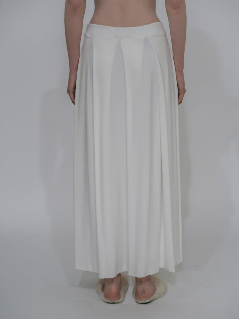 PULL-ON PLEATED MAXI SKIRT - SOLID INTERLOCK