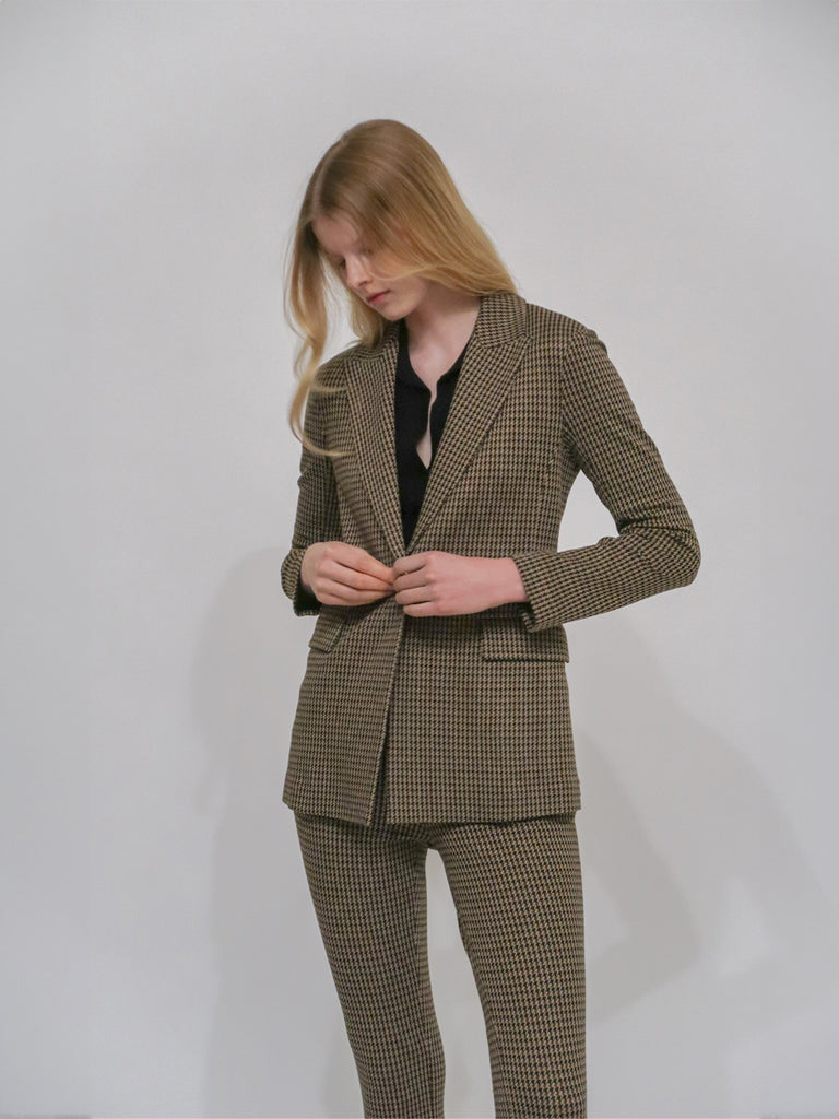 PEAK LAPEL JACKET - HOUNDSTOOTH