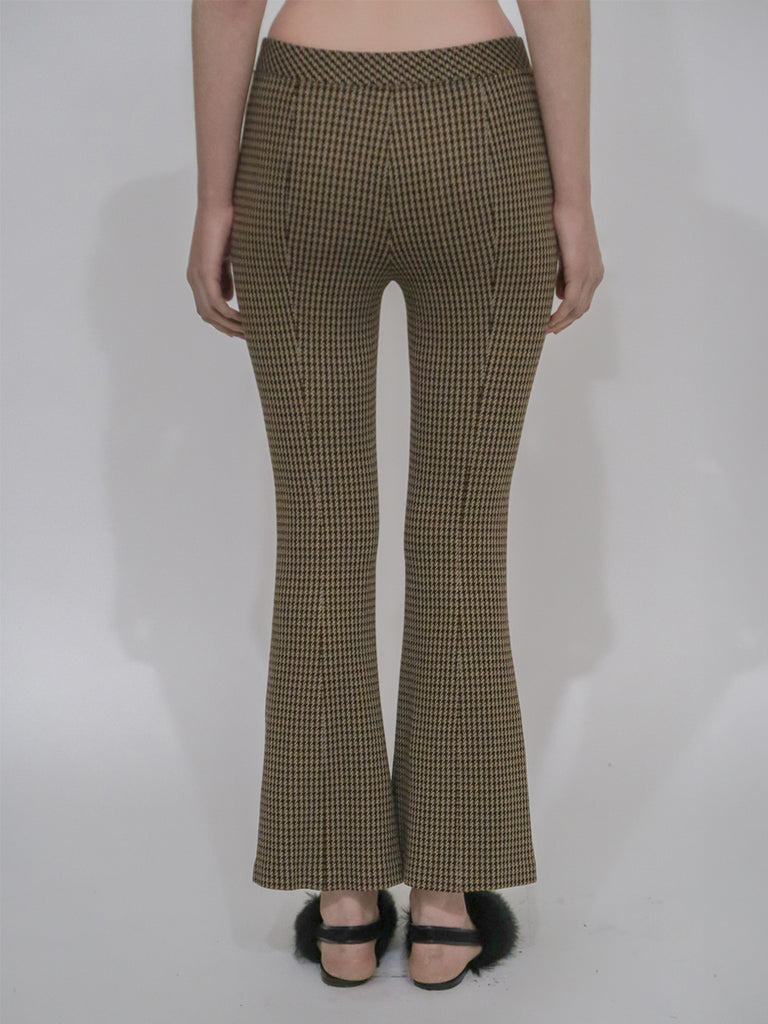 PULL-ON CROPPED FLARE - HOUNDSTOOTH