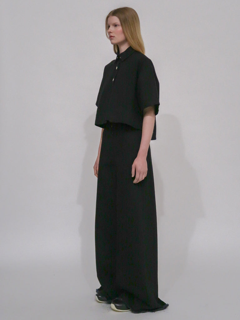 WIDE FLARE PANT - BLACK DENIM