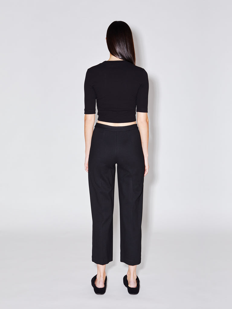 Pull On Cropped Straight Pant